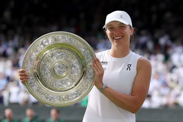 Iga Swiatek after winning Wimbledon in 2025