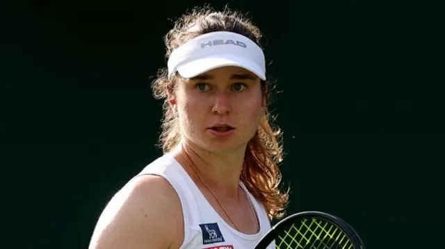 Daria Snigur of Ukraine looks on