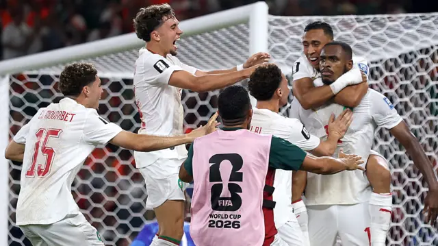 Morocco players celebrate