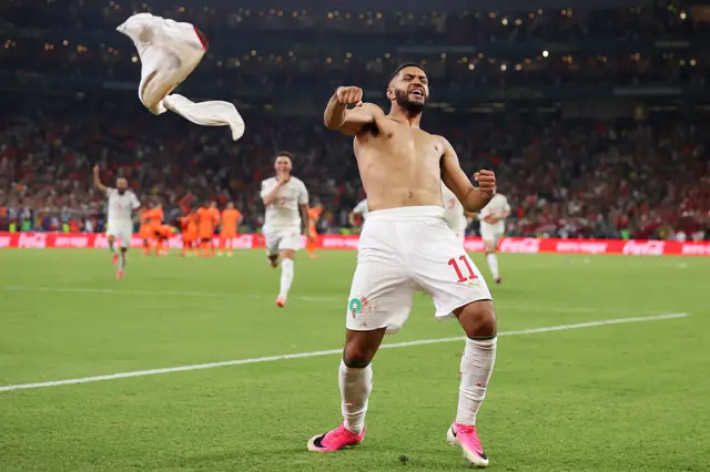 Ismael Saibiri celebrates