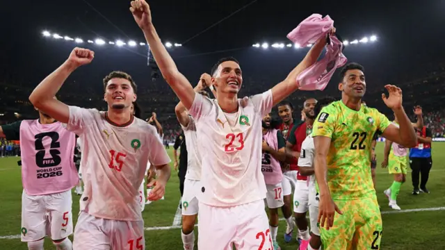 Morocco players celebrate