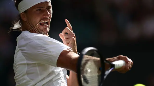 Zverev in action