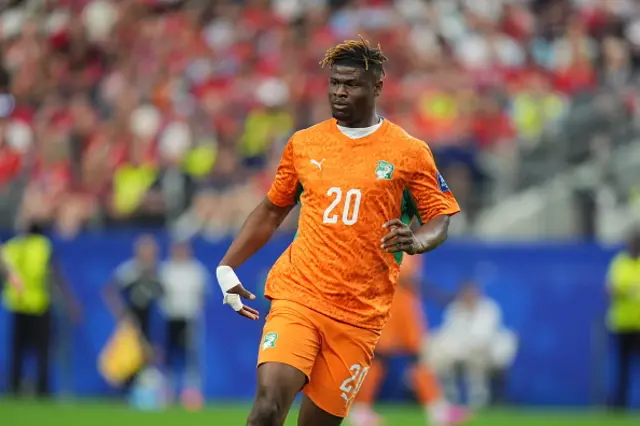Emmanuel Agbadou of Ivory Coast in action