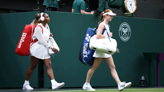 Serena Williams and Maya Joint walk to court