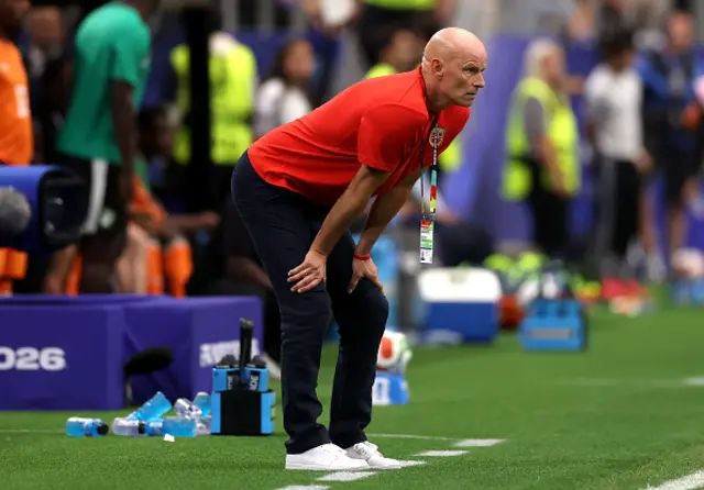 Stale Solbakken, Head Coach of Norway, looks on
