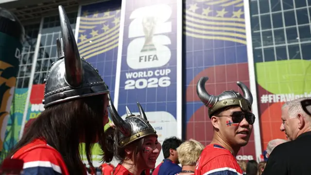 General view outside Dallas Stadium as Norway fans arrive before the FIFA World Cup 2026 Round Of 32 match between Cote d'Ivoire and Norway.