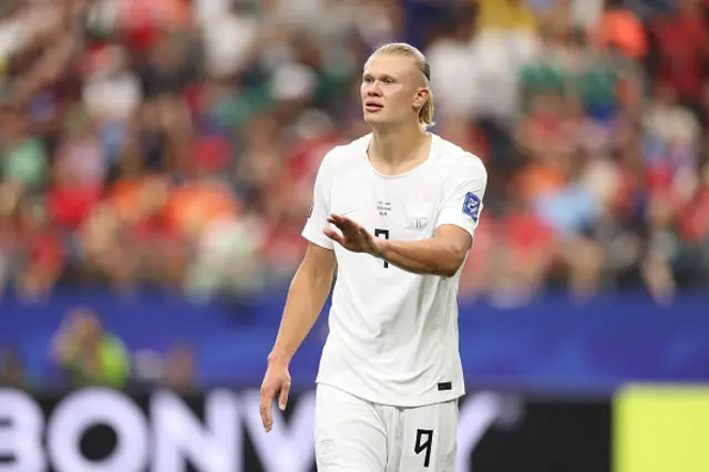 Erling Haaland of Norway reacts