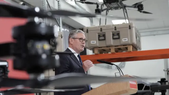 Britain's Prime Minister Keir Starmer delivers a speech, following the publication of long-delayed defence investment plan, in Berkshire, Britain, June 30, 2026
