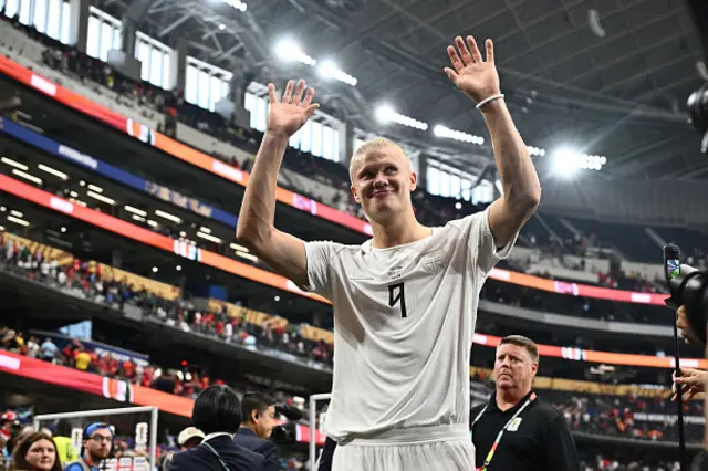 Erling Haaland of Norway celebrates
