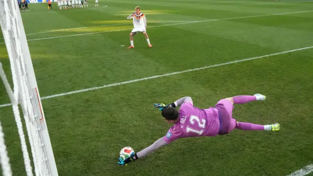 Nick Woltemade has penalty saved by Paraguay goalkeeper Orlando Gill