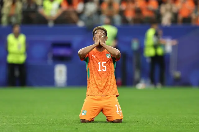 Amad Diallo #15 of Cote D'Ivoire reacts