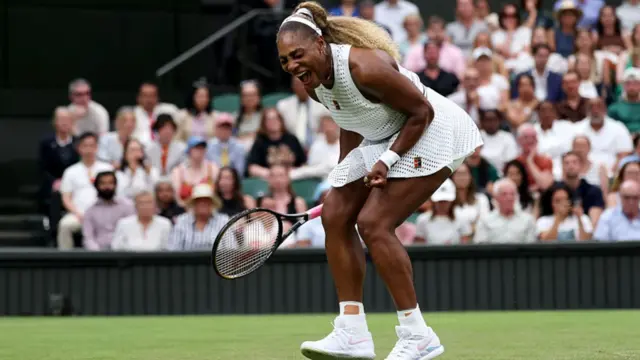 Serena Williams reacts