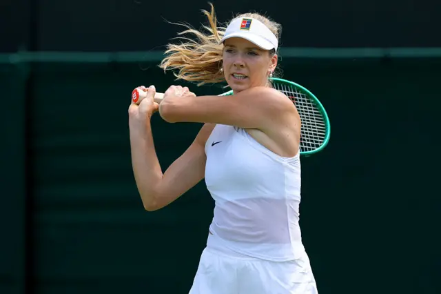 Katie Boulter in action at Wimbledon