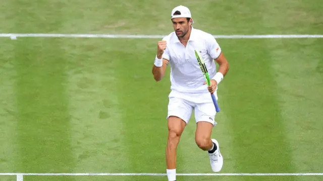 Matteo Berretini celebrates
