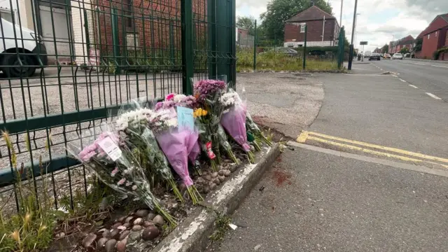 Floral tributes left at the scene of the attack