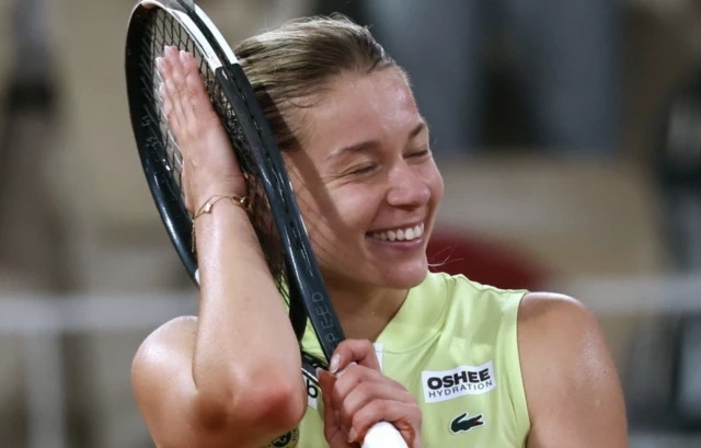 Maja Chwalinska of Poland celebrates