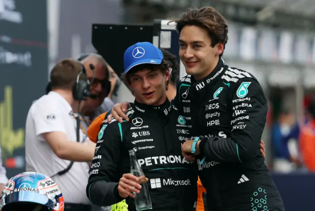 Kimi Antonelli and George Russell