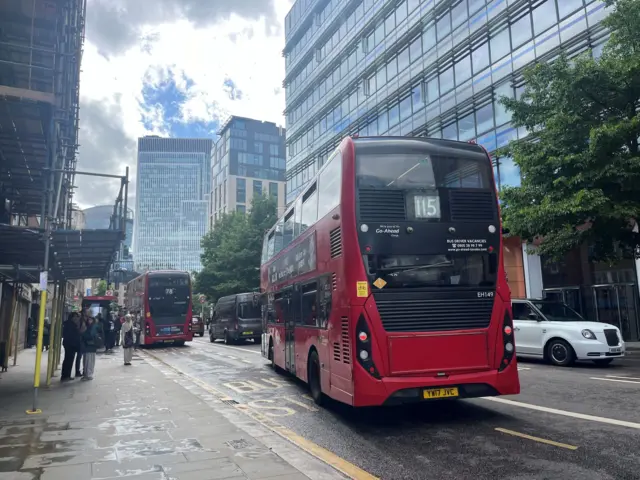 A rad 115 bus from behind