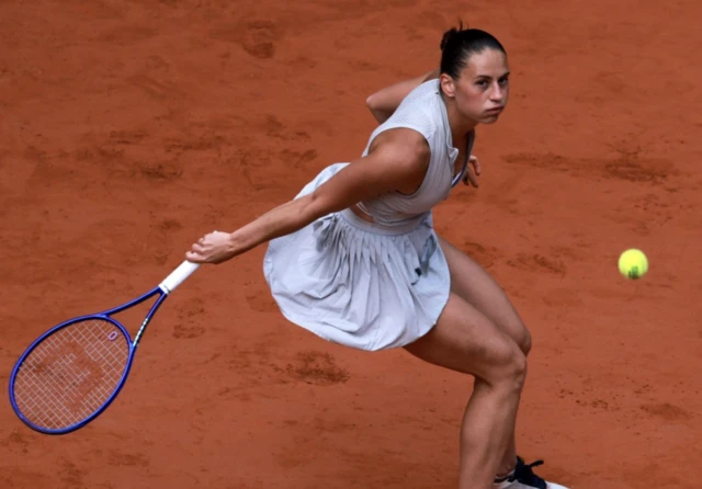 Ukraine's Marta Kostyuk in action
