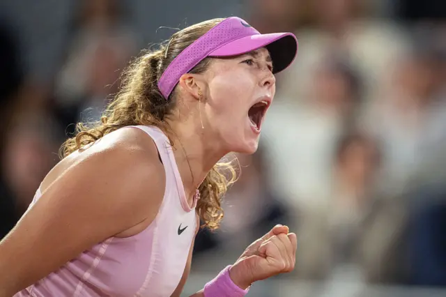 Mirra Andreeva celebrates