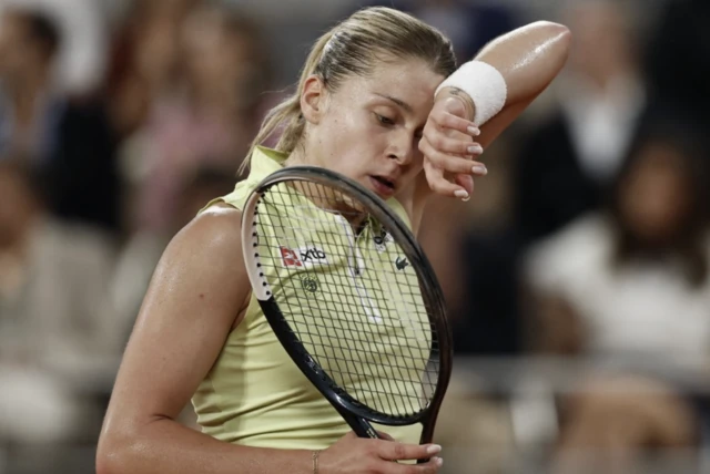 Poland's Maja Chwalinska reacts