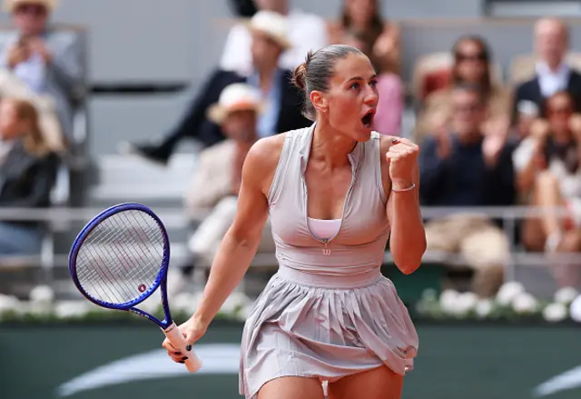 Marta Kostyuk of Ukraine celebrates