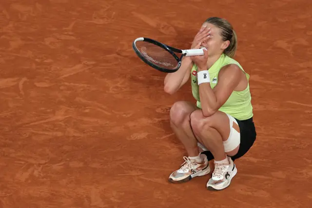 Poland's Maja Chwalinska reacts