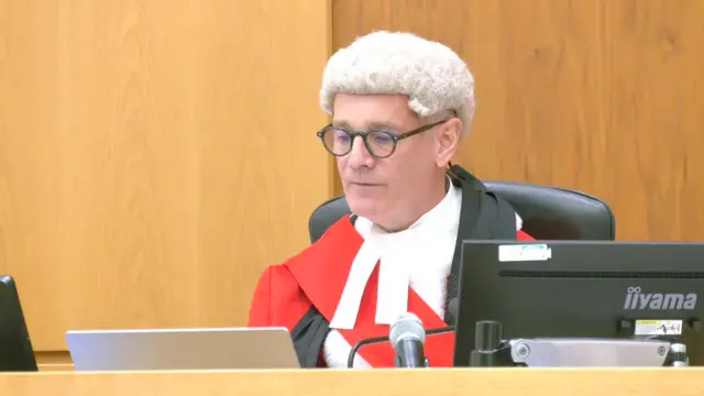 Mr Justice Bright delivering his sentencing remarks at Manchester Crown Court