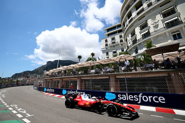 Charles Leclerc on track in Monaco
