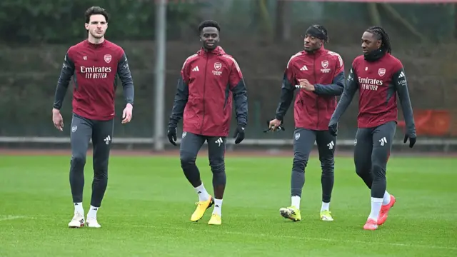 Declan Rice, Noni Madueke, Eberechi Eze and Bukayo Saka