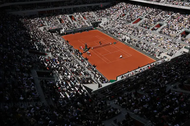 A general view inside the Philippe-Chatrier Court