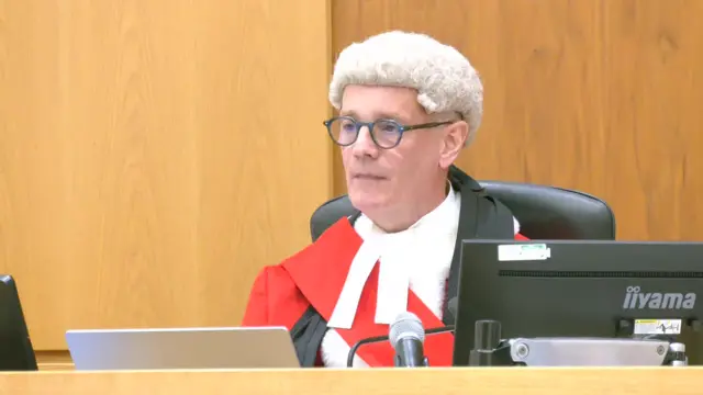 Mr Justice Bright delivering his sentencing remarks at Manchester Crown Court