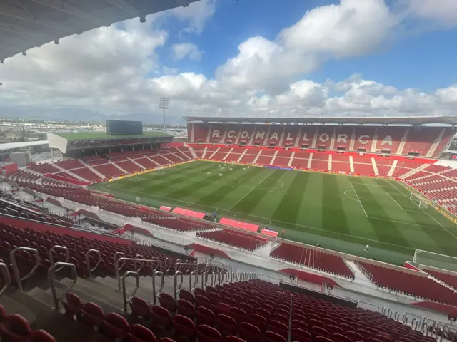 View from the commentary box at Son Moix Stadium
