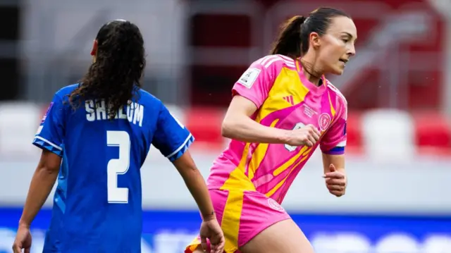 Scotland's Caroline Weir celebrates