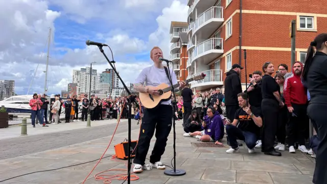 Ed playing music