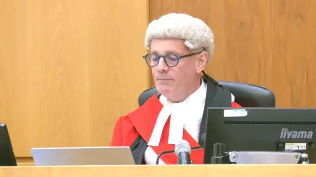 Justice Bright passing sentence at Manchester Crown Court