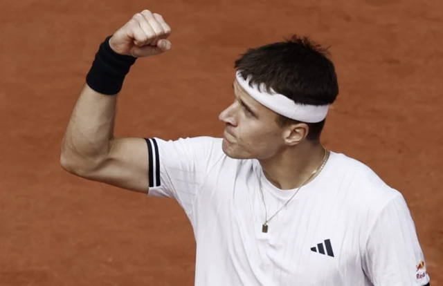 Czech Republic's Jakub Mensik reacts