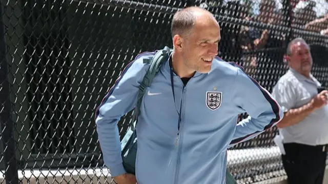 Thomas Tuchel arrives at England game