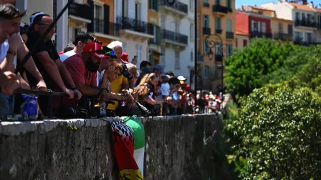 Fans watching the action in Monaco