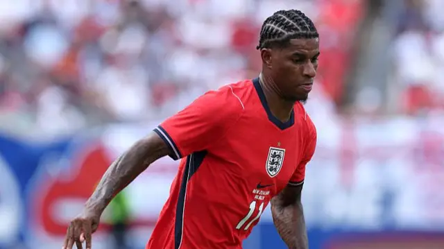 Marcus Rashford #11 of England runs with the ball during the international friendly match between England and New Zealand