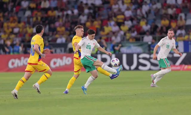 Dan James in action for Wales in Romania