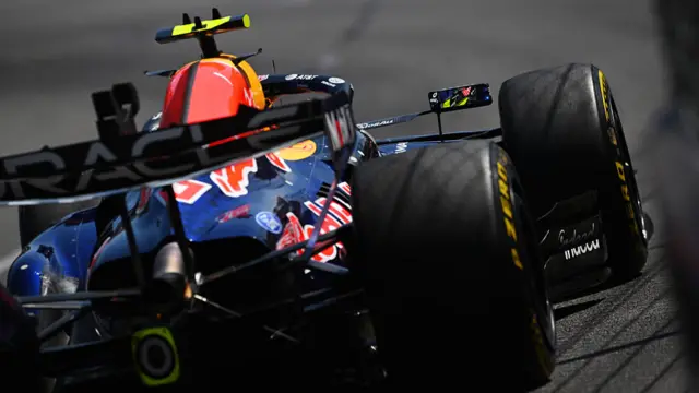The rear of Isack Hadjar's car on track