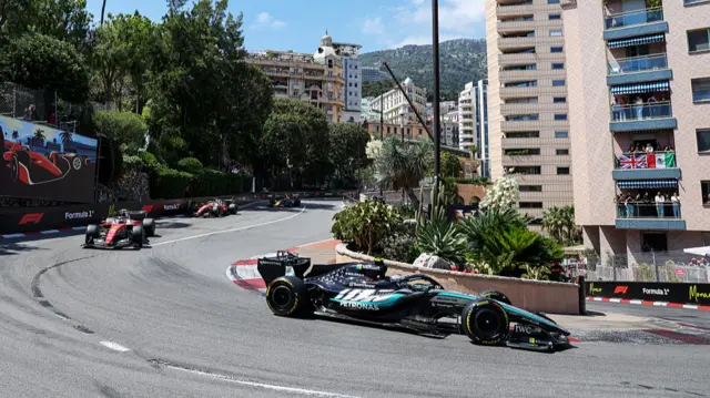 Kimi Antonelli leading Lewis Hamilton