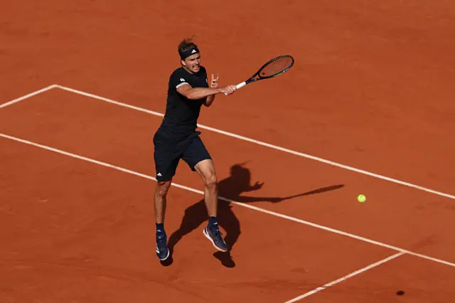 Alexander Zverev of Germany plays a forehand
