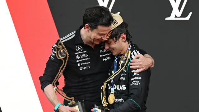 Toto Wolff and Kimi Antonelli