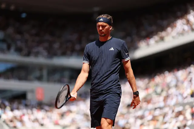 Alexander Zverev of Germany looks on