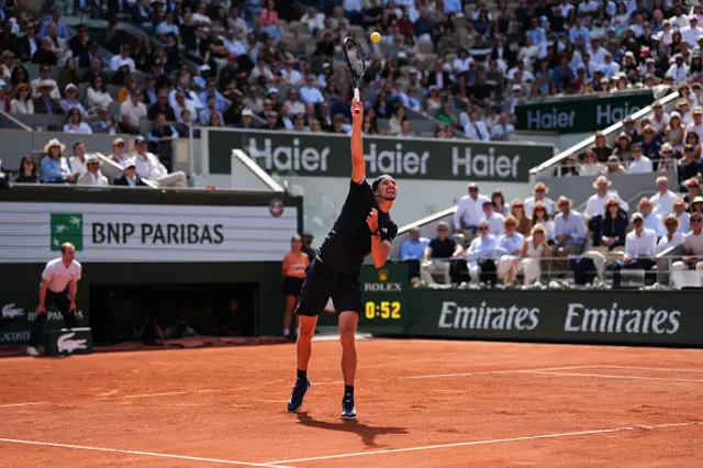 Germany's Alexander Zverev hits an overhead