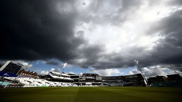 The Oval under a mix of sunshine and clouds