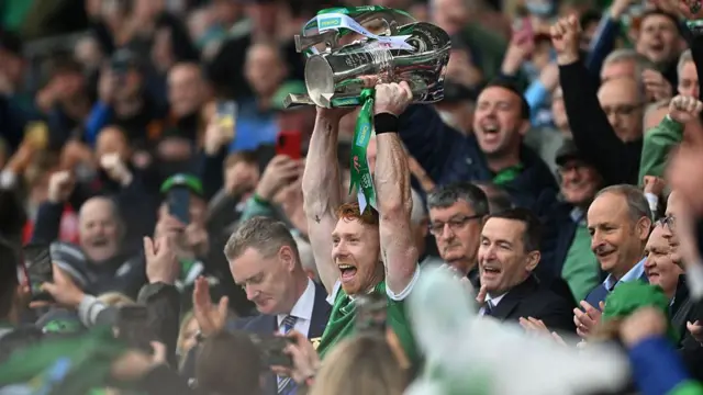 Cian Lynch lifts the Mick Mackey Cup