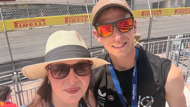 Clare Laxton's selfie at Monaco with her husband